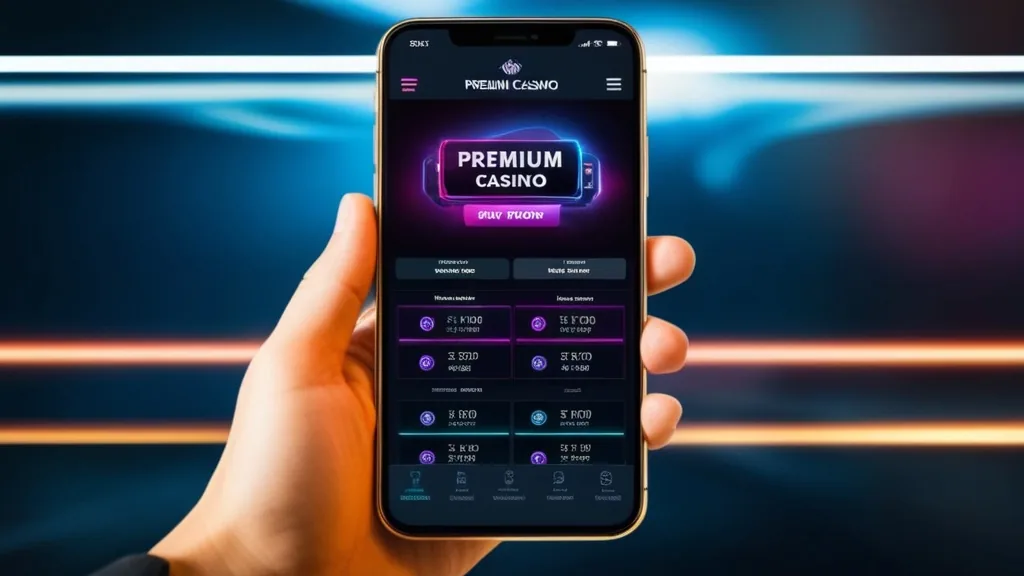 Ein Smartphone zeigt die mobile Casino-App in klarer Bedienoberfläche